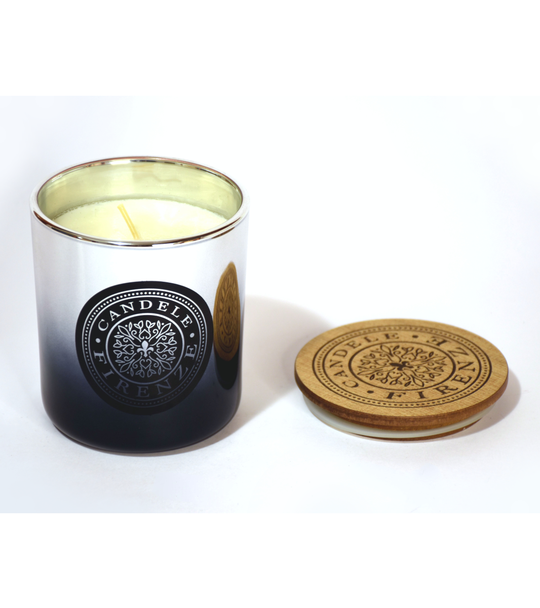 Свеќа Candele Firenze Glass (металик сребрена засенчена)